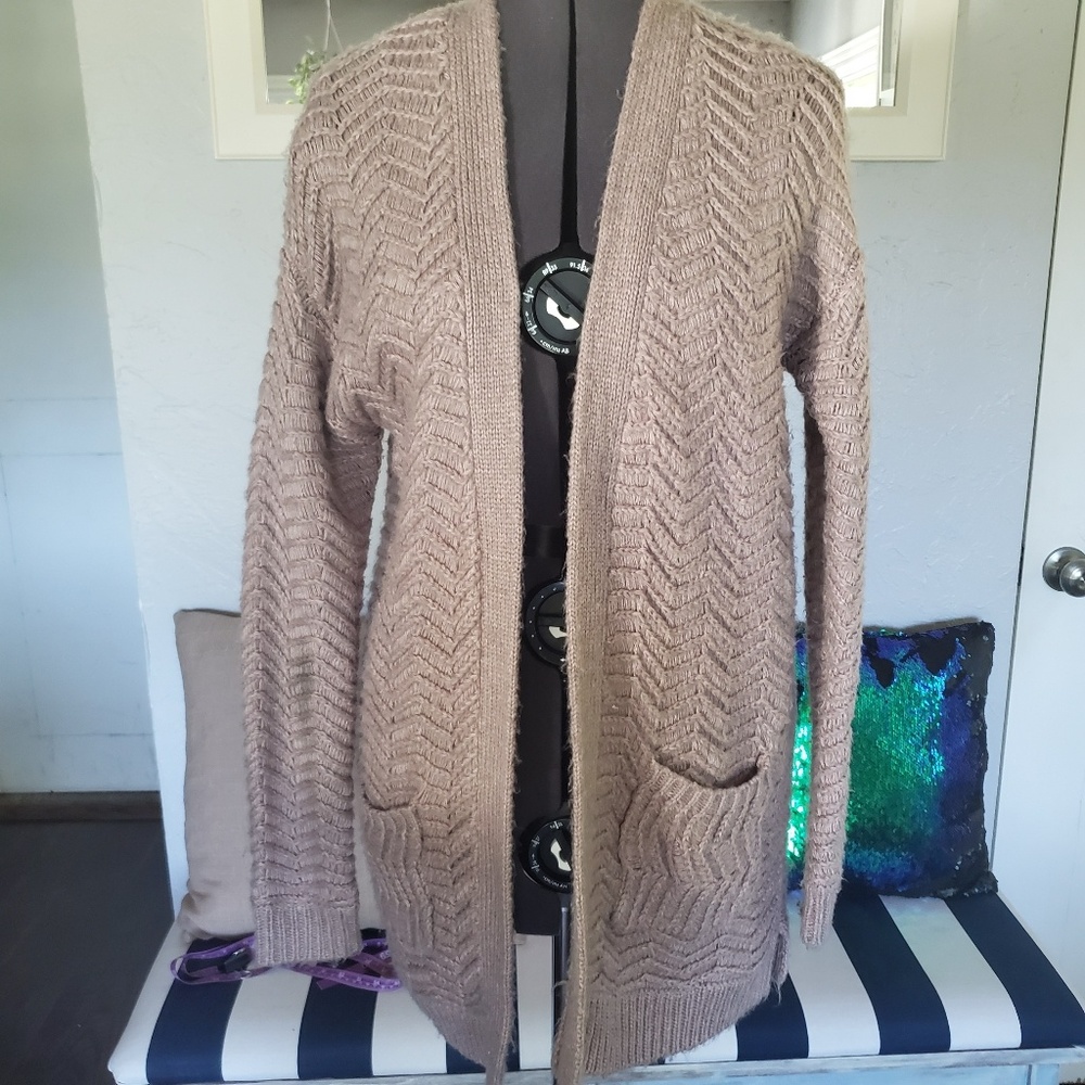 Soft Muave Pink Knit Cardigan